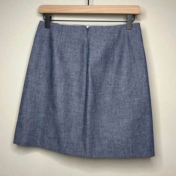 NWT J. Crew Blue Scallop Edge Skirt Size 0 - Picture 3 of 7